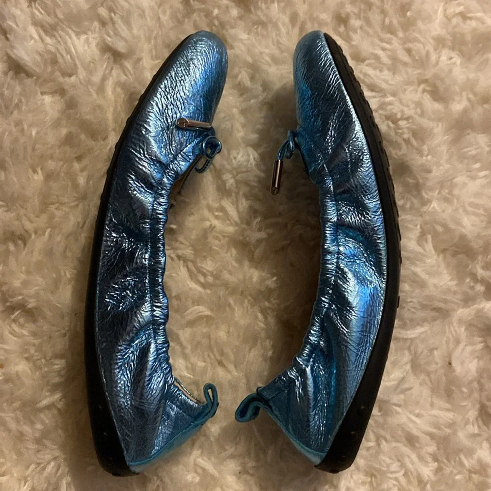 tod’s blue metallic ballet flats - Picture 5 of 9